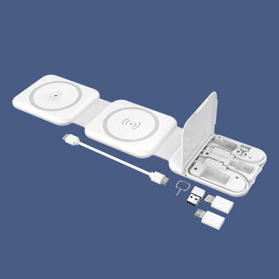 Chargeur sans fil magnétique deux en un avec USB et éjecteur de carte SMI Micro Lightning