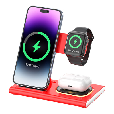 Chargeur pliable sans fil 3 en un pour téléphone montre écouteur Logo d'impression