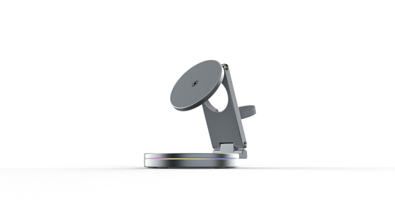Chargeur sans fil magnétique pliable avec rotation à 360 degrés et puissance de sortie de 15W