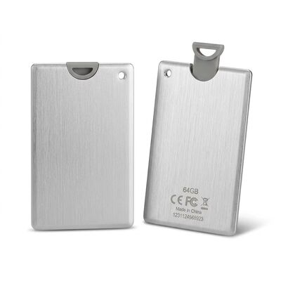 Garantie 1 an clé USB pour carte de crédit avec logo USB sérigraphié adapté au stockage et à la promotion sécurisés de fichiers