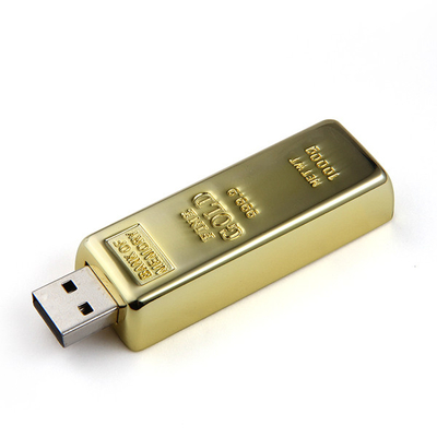 lecteur flash USB 2,0 8MB/S en métal de barre d'or de 128 Go pleine mémoire ODM d'OEM