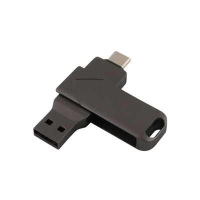 Type C et Usb les deux couleur rapide gauche de noir d'arme à feu de corps en métal de bâton de mémoire