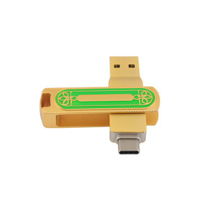 Type C USB 128GB à grande vitesse 256GB 512GB 150MBS de vert et de couleur d'or