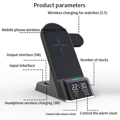 Chargeur sans fil multifonctionnel avec entrée 5V/2A Nom Distance de transmission ≤6mm