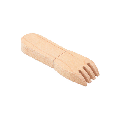 Performance USB en bois en forme de fourchette de logo personnalisé pour la compatibilité PC