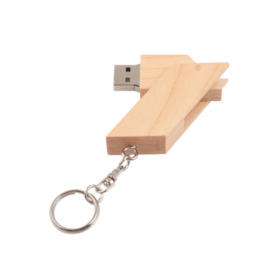 Disque flash USB en bois rectangulaire support en bois de bambou/érable OEM 0°C à 60°C