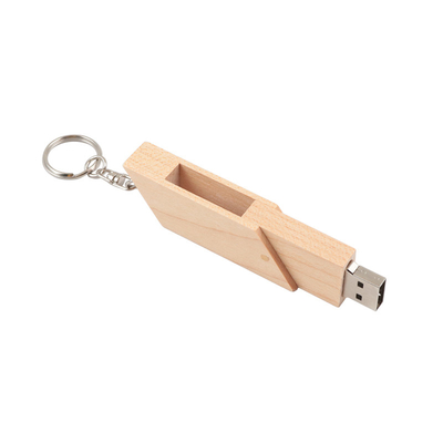 Disque flash USB en bois rectangulaire support en bois de bambou/érable OEM 0°C à 60°C