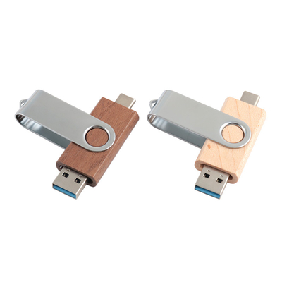 Disque flash USB en bois naturel 2.0 3.0 avec type C + USB A nouvelles formes vitesse rapide