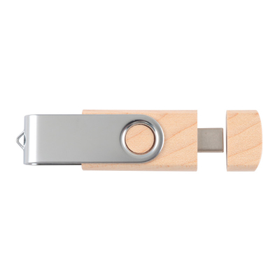 Disque flash USB en bois naturel 2.0 3.0 avec type C + USB A nouvelles formes vitesse rapide