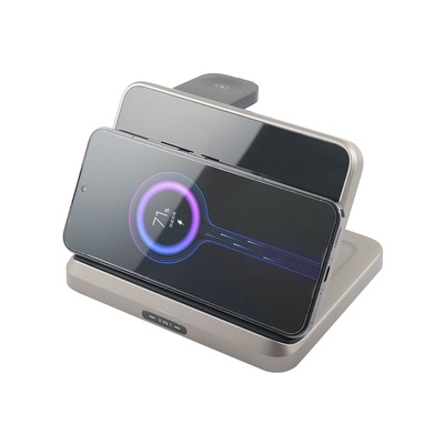 Chargeur sans fil multifonctionnel en matériau ABS PC avec entrée 5V/2.1A et support de boîte