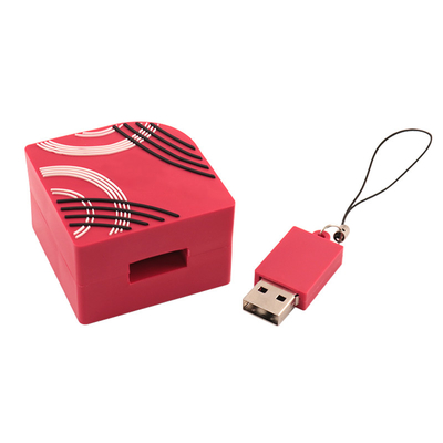 Disques flash USB en silicone personnalisés Impression pleine couleur Forme rectangulaire Capacité de 128 Go