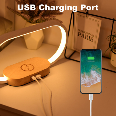 Matériaux recyclables Chargeur sans fil Chargeur en bois Chargeur rapide avec horloge et lumière