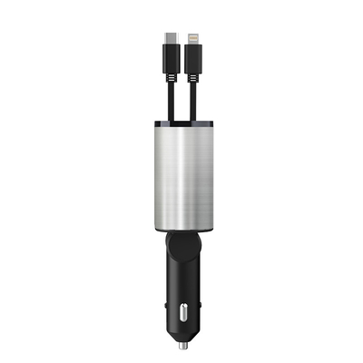 Chargeur rapide pour voiture double ligne peut être étendue et rétractée câble de chargeur rapide