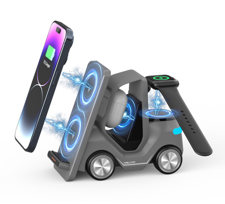 Station de recharge sans fil de 15w Lumière de nuit en forme de voiture Pas de batterie 150*146*75mm Entrée de type C