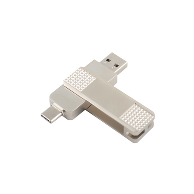 Les clés USB métalliques de type C en argent peuvent tourner à 360 degrés avec une protection par mot de passe