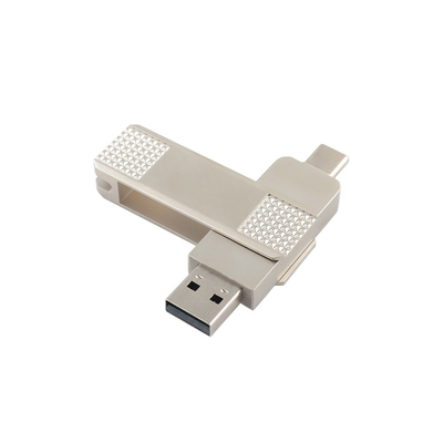 Les clés USB métalliques de type C en argent peuvent tourner à 360 degrés avec une protection par mot de passe