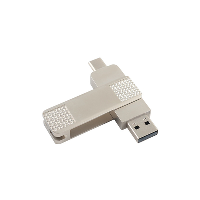 Les clés USB métalliques de type C en argent peuvent tourner à 360 degrés avec une protection par mot de passe