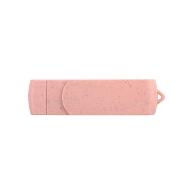 Disques flash USB de type C Plastique rose avec paille Matériau recyclable et logo personnalisé