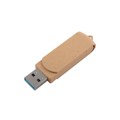 USB Beige Vivant personnalisé avec logo gravé au laser Matériaux recyclables