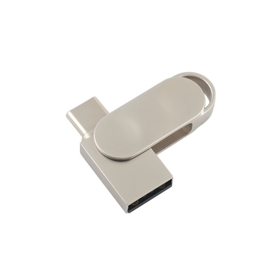 Disque flash USB PD métallique étanche à l'eau avec argent USB 2.0 USB 3.0 et type C
