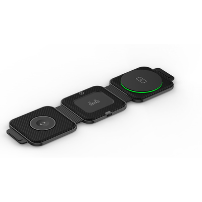 Chargeur sans fil magnétique portable trois en un pour la recharge rapide du téléphone en noir/blanc