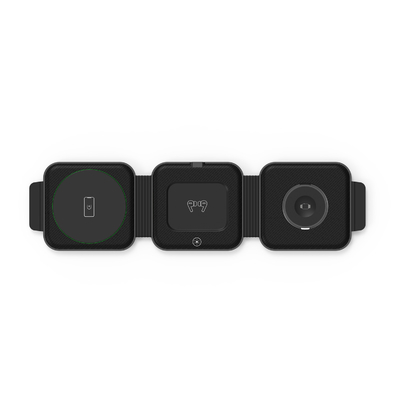 Chargeur sans fil magnétique portable trois en un pour la recharge rapide du téléphone en noir/blanc