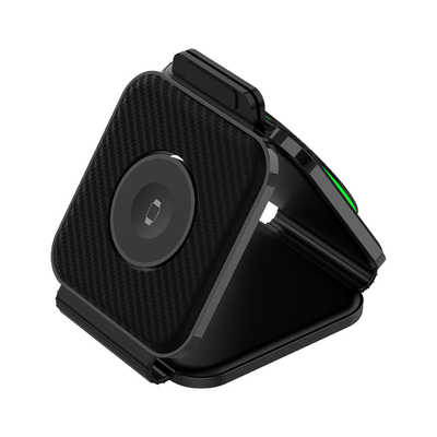 Chargeur sans fil magnétique portable trois en un pour la recharge rapide du téléphone en noir/blanc