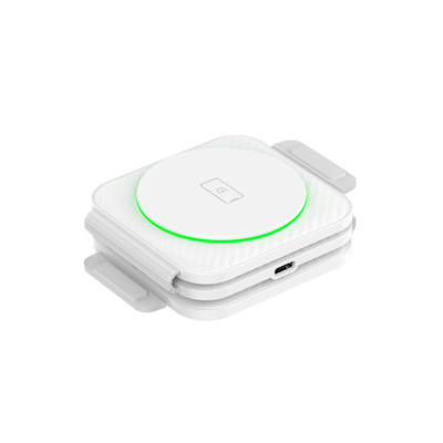 Chargeur magnétique sans fil pliable à trois en un Abs plastique pour iPhone iWatch et plus