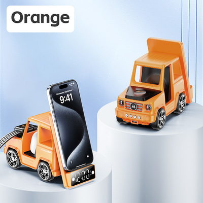 Chargeur sans fil en forme de voiture orange pour iPhone Airpods IWatch 225G Sortie 9V/1.67A