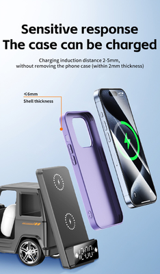 Chargeur sans fil de couleur grise en forme de voiture cool Charge rapide pour iPhone Airpods IWatch
