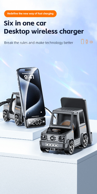 Chargeur sans fil de couleur grise en forme de voiture cool Charge rapide pour iPhone Airpods IWatch
