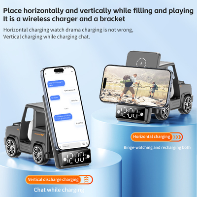 Chargeur sans fil en forme de voiture rapide pour iPhone Airpods IWatch