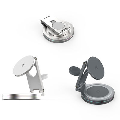 Chargeur sans fil magnétique pliable avec rotation à 360 degrés et puissance de sortie de 15W