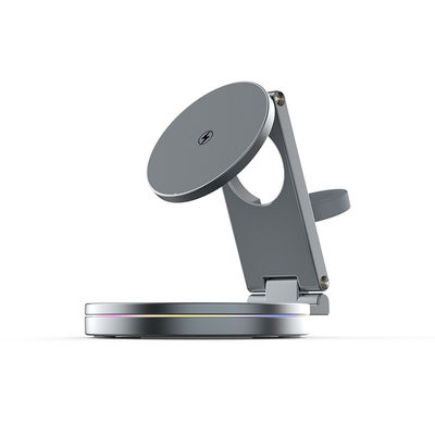 Chargeur sans fil magnétique pliable avec rotation à 360 degrés et puissance de sortie de 15W