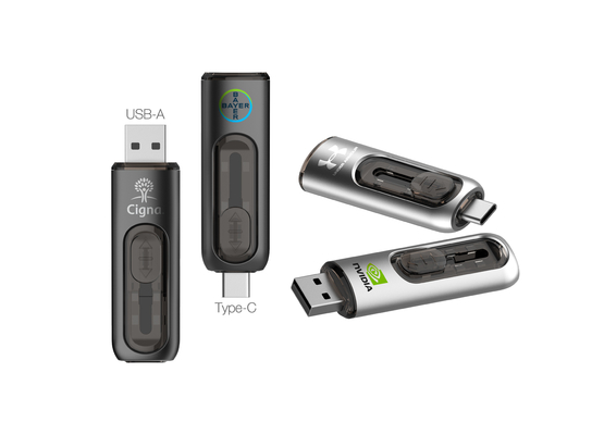 Boîte 34G Disques flash USB de type C sécurisés par les données Disques flash USB 3.0 de type C