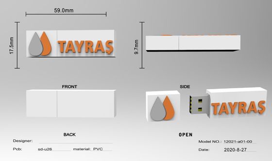 Faire le design par la forme de PVC USB gratuit Suivre le design du client Faire très vite