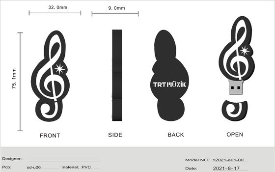 Faire le design par la forme de PVC USB gratuit Suivre le design du client Faire très vite