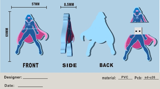 Formes personnalisées Mémoire flash USB Production de PVC ou de silicone facilité avec moule ouvert