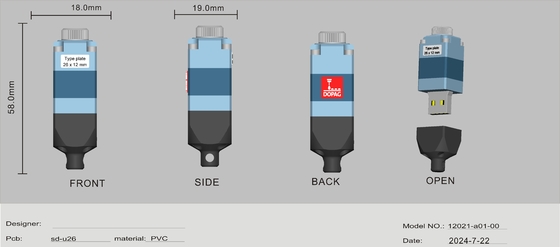 Disques flash USB personnalisés avec cryptage des données et traitement rapide des illustrations suite à la demande du client Retention des données 10 ans
