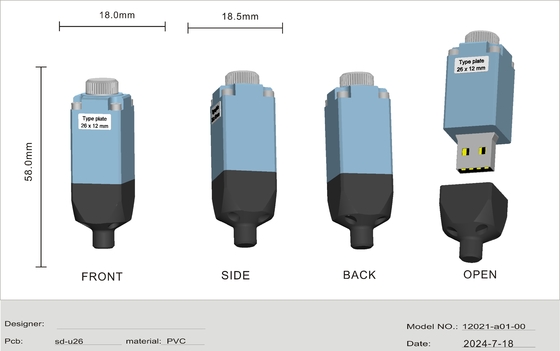 Disques flash USB personnalisés avec cryptage des données et traitement rapide des illustrations suite à la demande du client Retention des données 10 ans