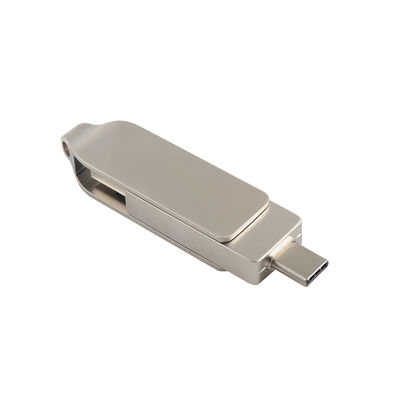 Retro Body Silver Color With TYPE C USB 128GB 256GB High Speed Usb Size 71.4*16.8*10.1mm