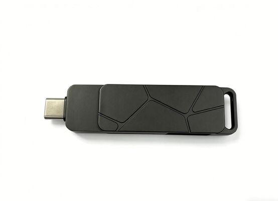 Pistolet noir corps Laser LOGO Type C USB peut mettre un porte-clés ou une lanière et un porte-clés