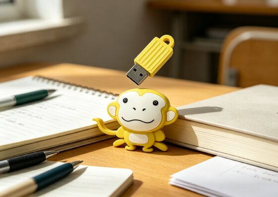 Personnalisé en forme de singe en PVC moule Disque flash USB personnalisé avec option de cryptage de données pour le marketing et l'accès sécurisé aux données