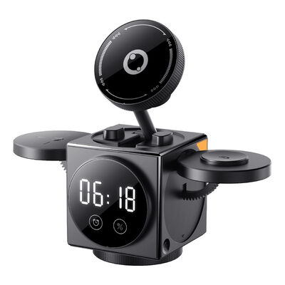 Chargeur sans fil en forme de robot Vitesse rapide Pour le téléphone Chargeur avec une horloge bras robotique Chargeur sans fil extensible Très cool
