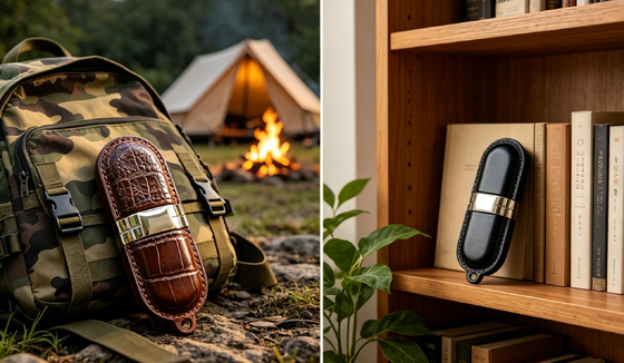 Mémoire USB en cuir de qualité A. Clé USB en cuir avec puce de qualité A et extérieur en cuir pour les cadres.
