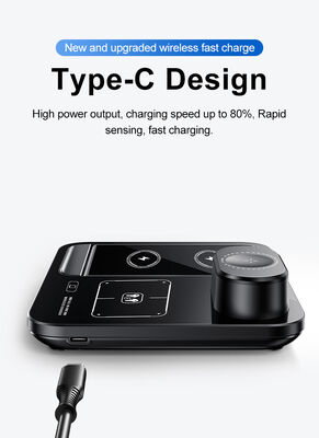 Chargeur sans fil 3 en 1 15W à charge rapide avec conception pliable et aspiration magnétique