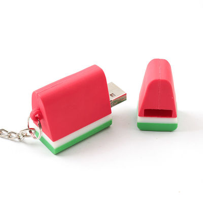 Le chocolat mignon de fraise de pastèque de bâton d'USB de moule ouvert de PVC a formé