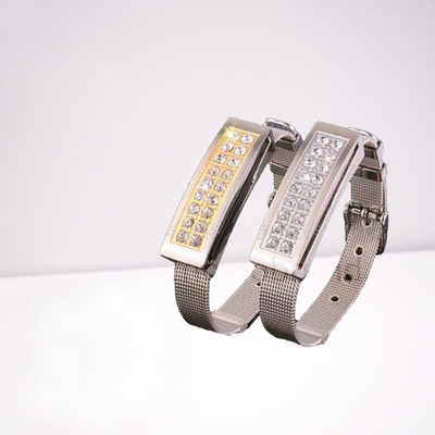 Bracelet en silicone avec coque en métal Bracelet pour lecteur flash USB en cuir 32 Go 128 Go