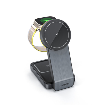 Radio pliante chargeant 3 dans un chargeur rapide 15W noir et blanc