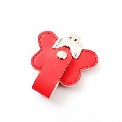 La fleur a formé le logo gravant en refief instantané en cuir des lecteurs 32GB 256GB d'USB